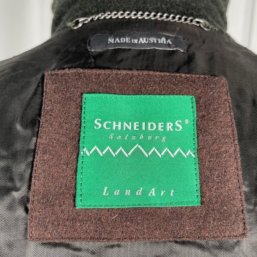 Schneiders Salzburg "Michael" Wool‎ Alpaca Jacket•Leather Trim•Loden Green•US 42 - Picture 12 of 15
